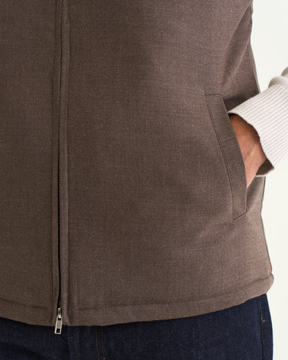 Massimo Ull Flannel Vest brown