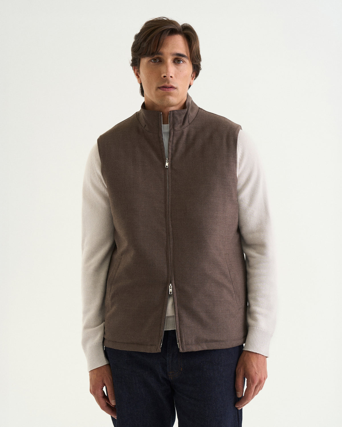 Massimo Ull Flannel Vest brown