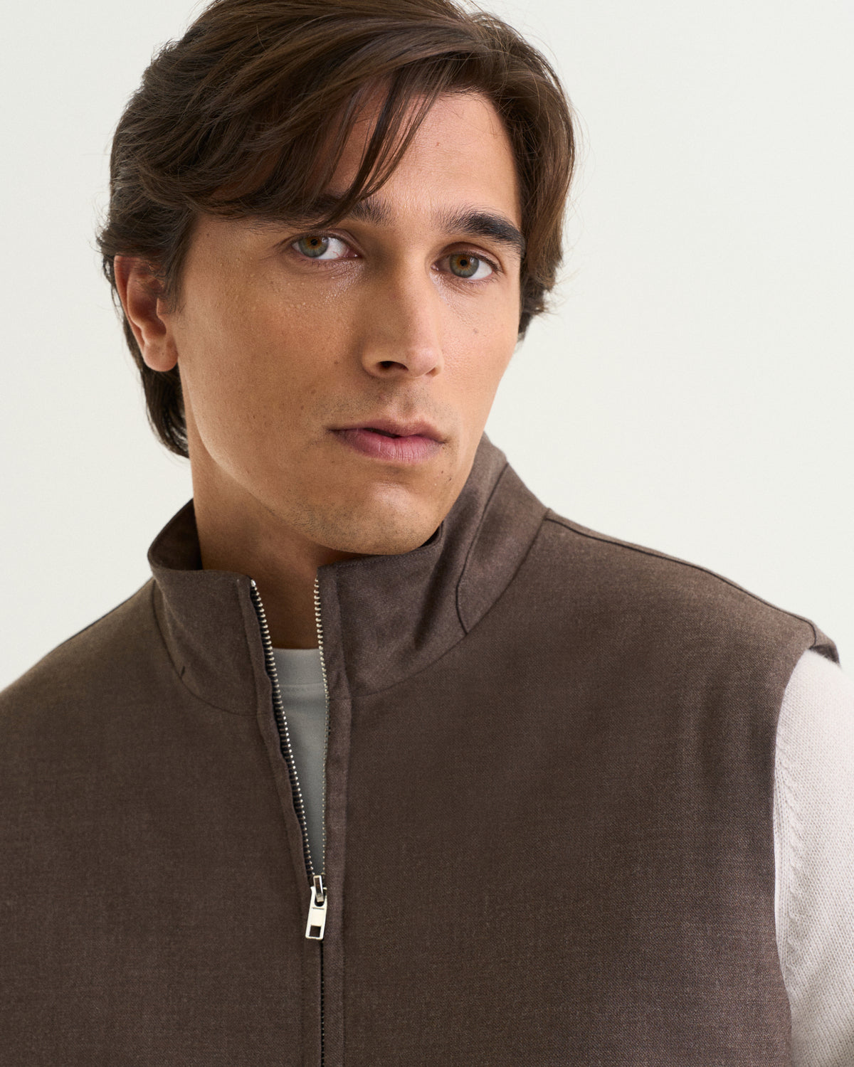 Massimo Ull Flannel Vest brown