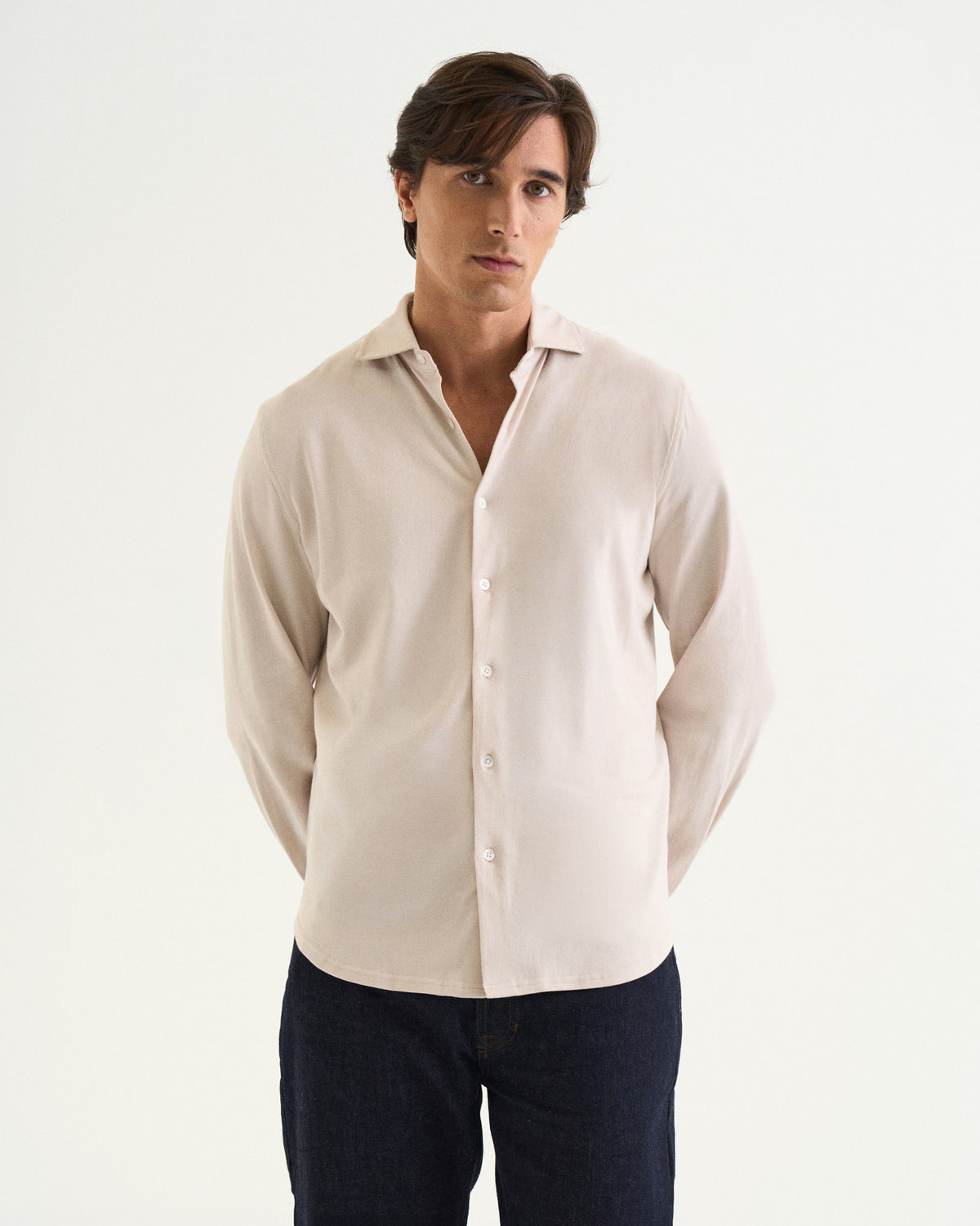 Felix Cotton Pique Shirt beige
