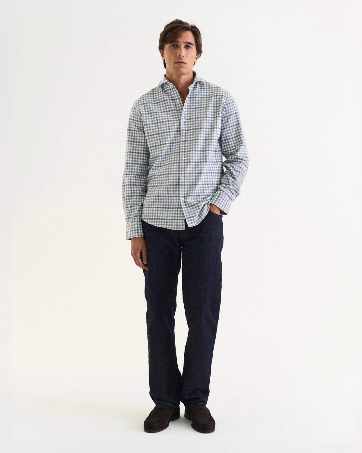 Enzo flannel shirt blue
