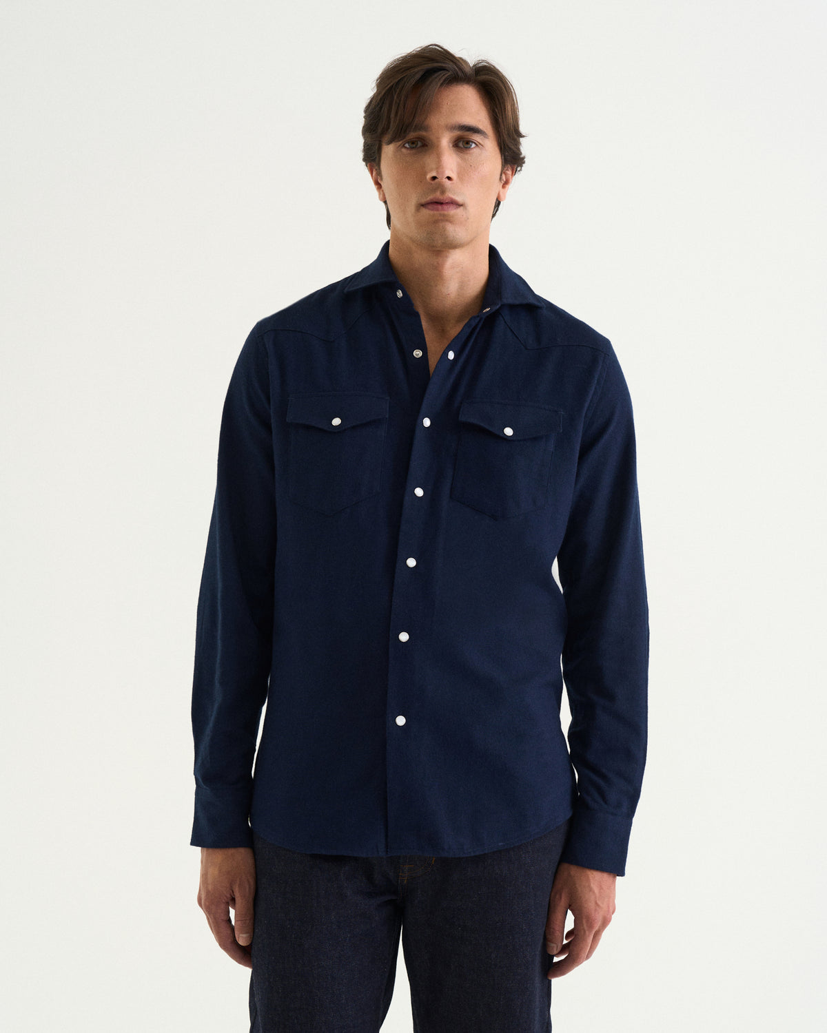 Western flannel shirt navy