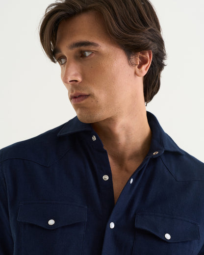 Western flannel shirt navy