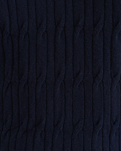 Max merino cable polo navy