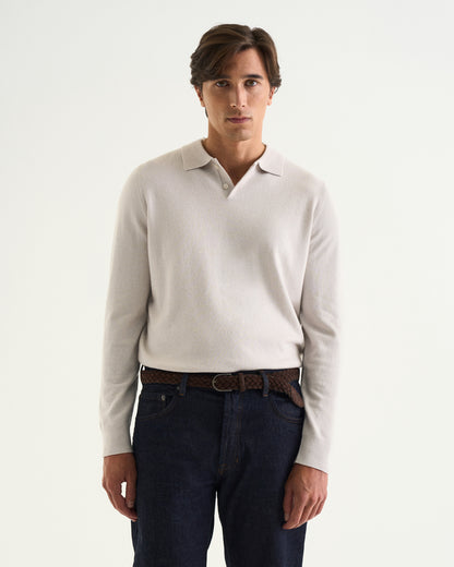 Noa merino cashmere polo marble