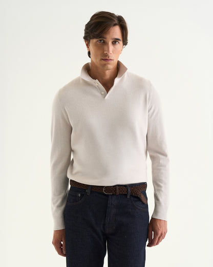 Noa merino cashmere polo marble