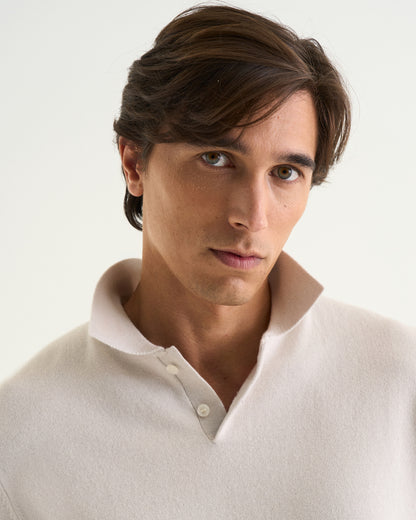Noa merino cashmere polo marble