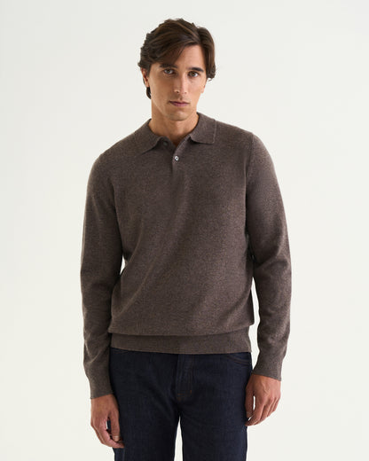 Noa merino cashmere polo brown