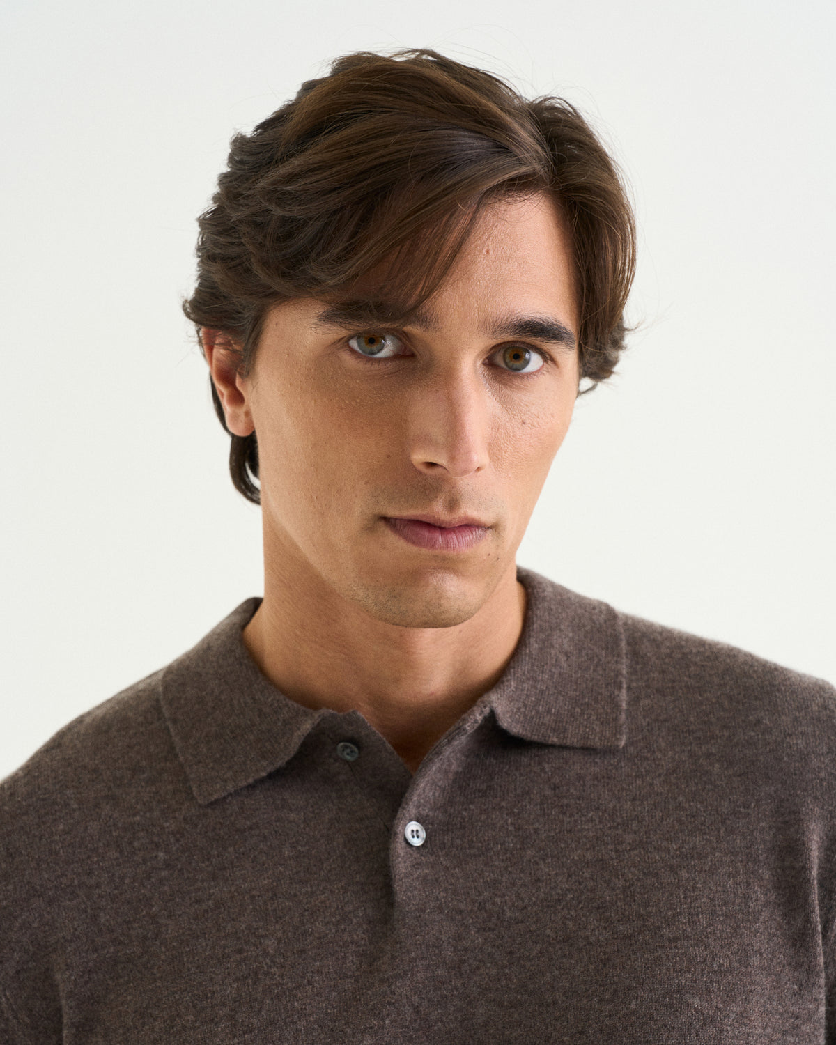 Noa merino cashmere polo brown
