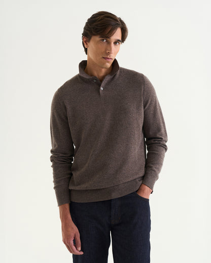 Noa merino cashmere polo brown