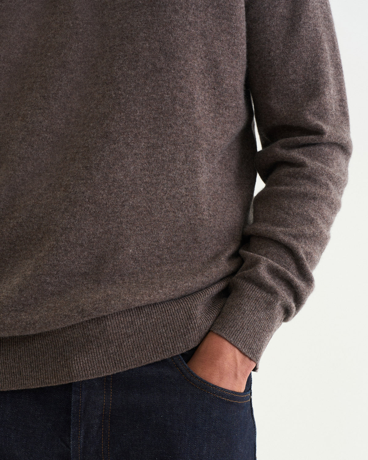 Noa merino cashmere polo brown