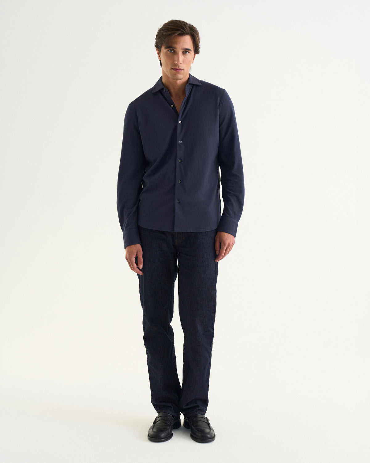 Felix Cotton Pique Shirt Navy