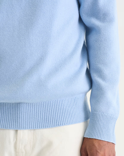 Nobel merino cashmere v-neck light blue
