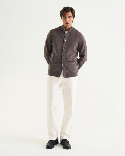Leo merino cardigan brown