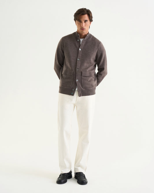 Leo merino cardigan brown