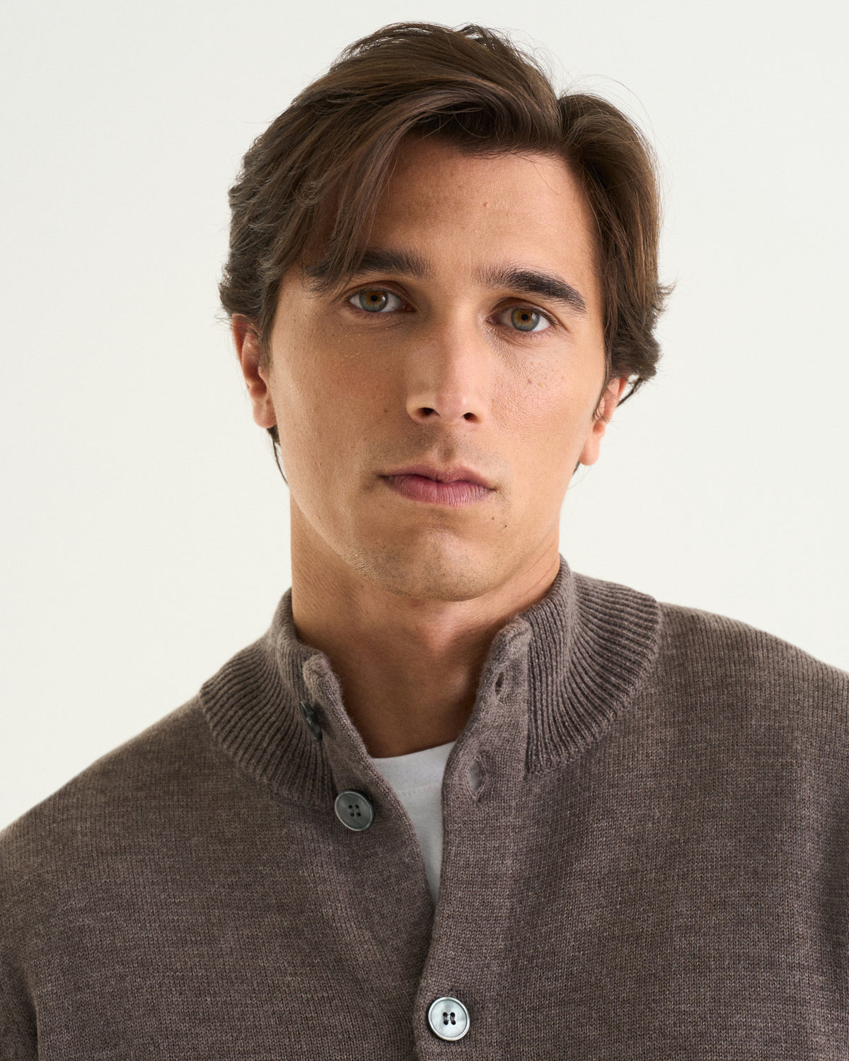 Leo merino cardigan brown