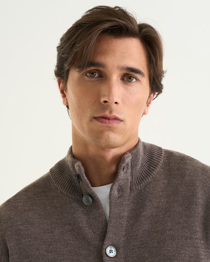 Leo merino cardigan brown