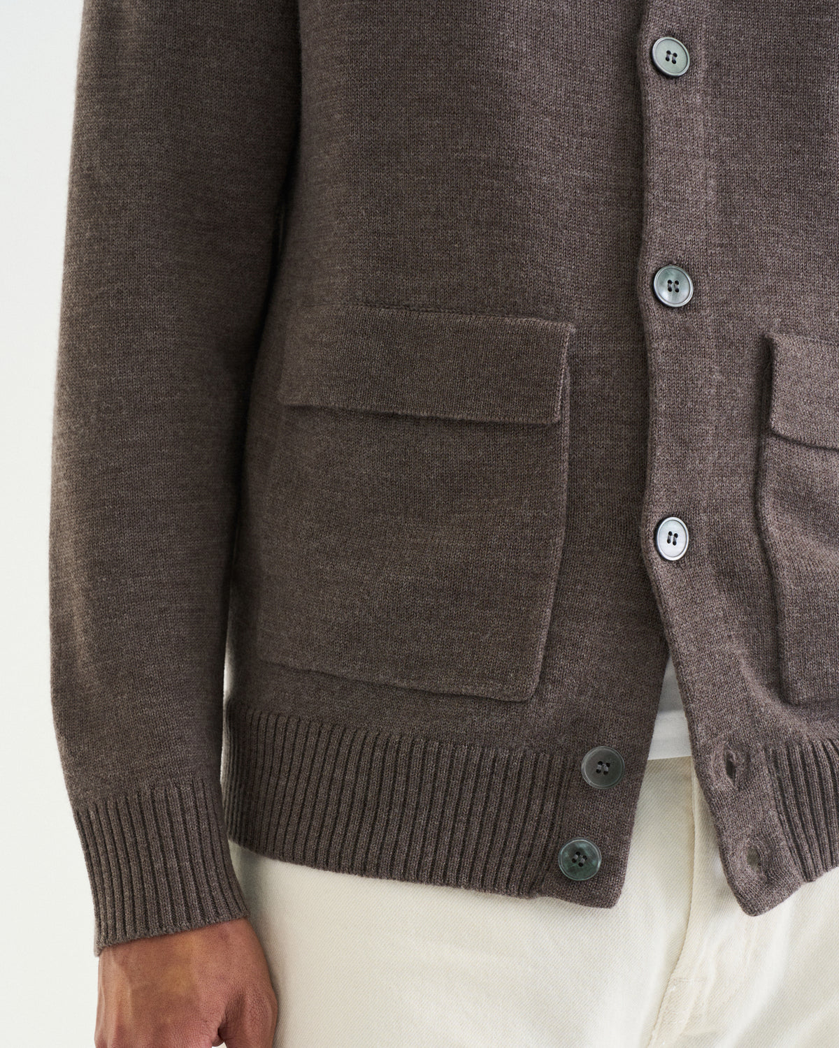 Leo merino cardigan brown
