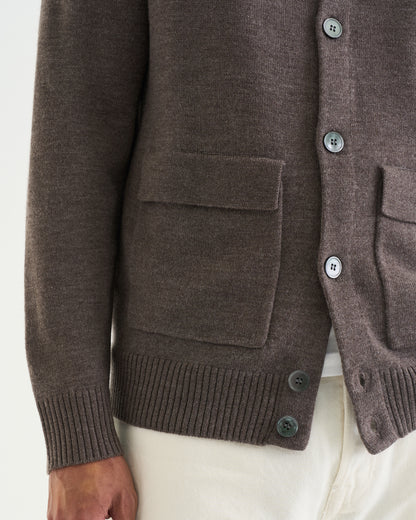 Leo merino cardigan brown