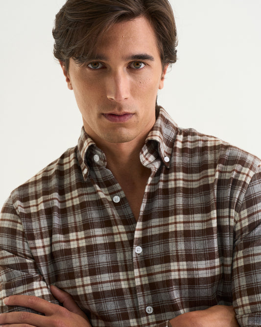Alan flannel shirt brown