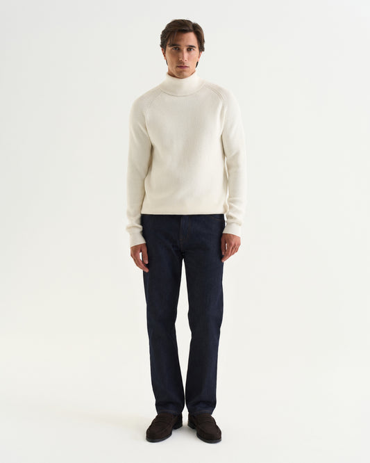 St.Moritz merino rib roll-neck off white
