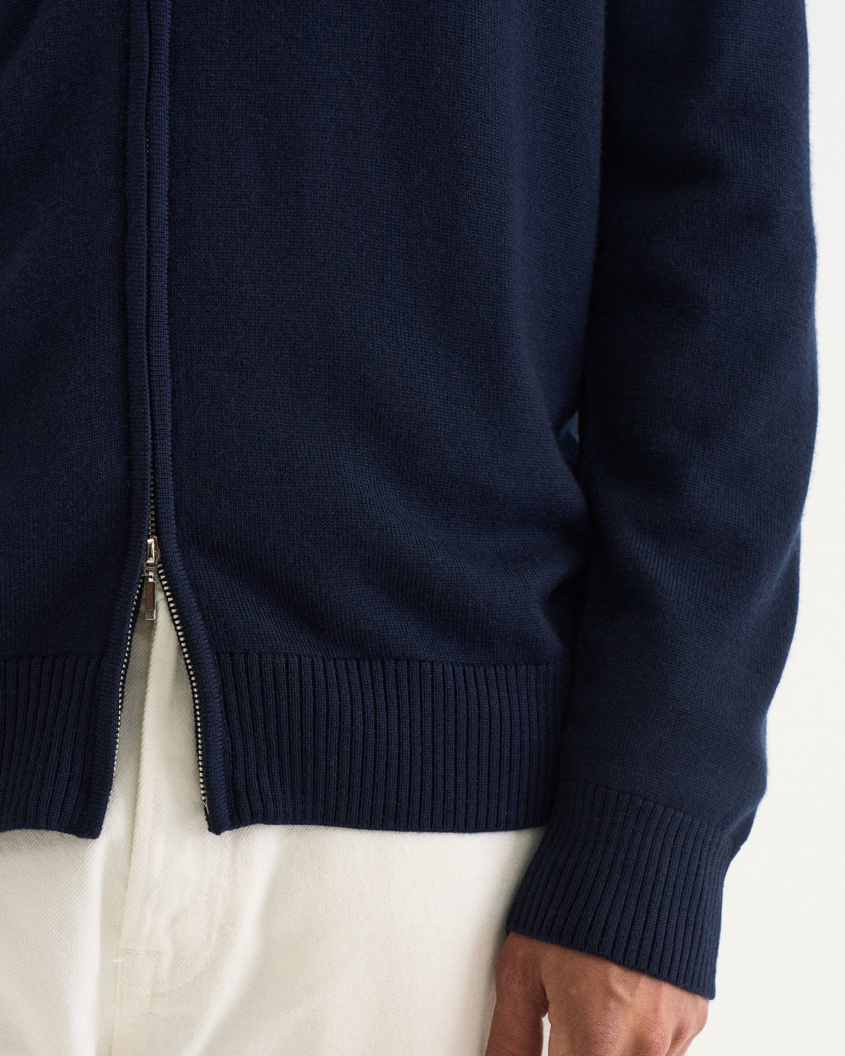 Ralph merino full zip navy