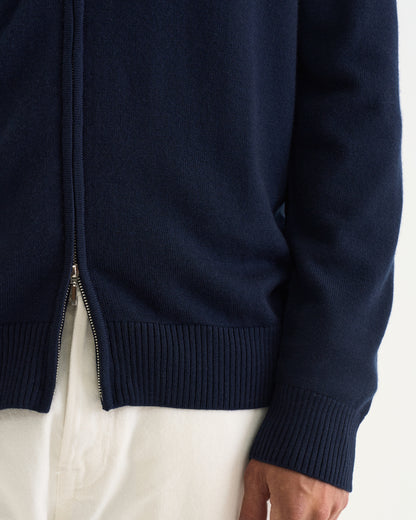 Ralph merino full zip navy