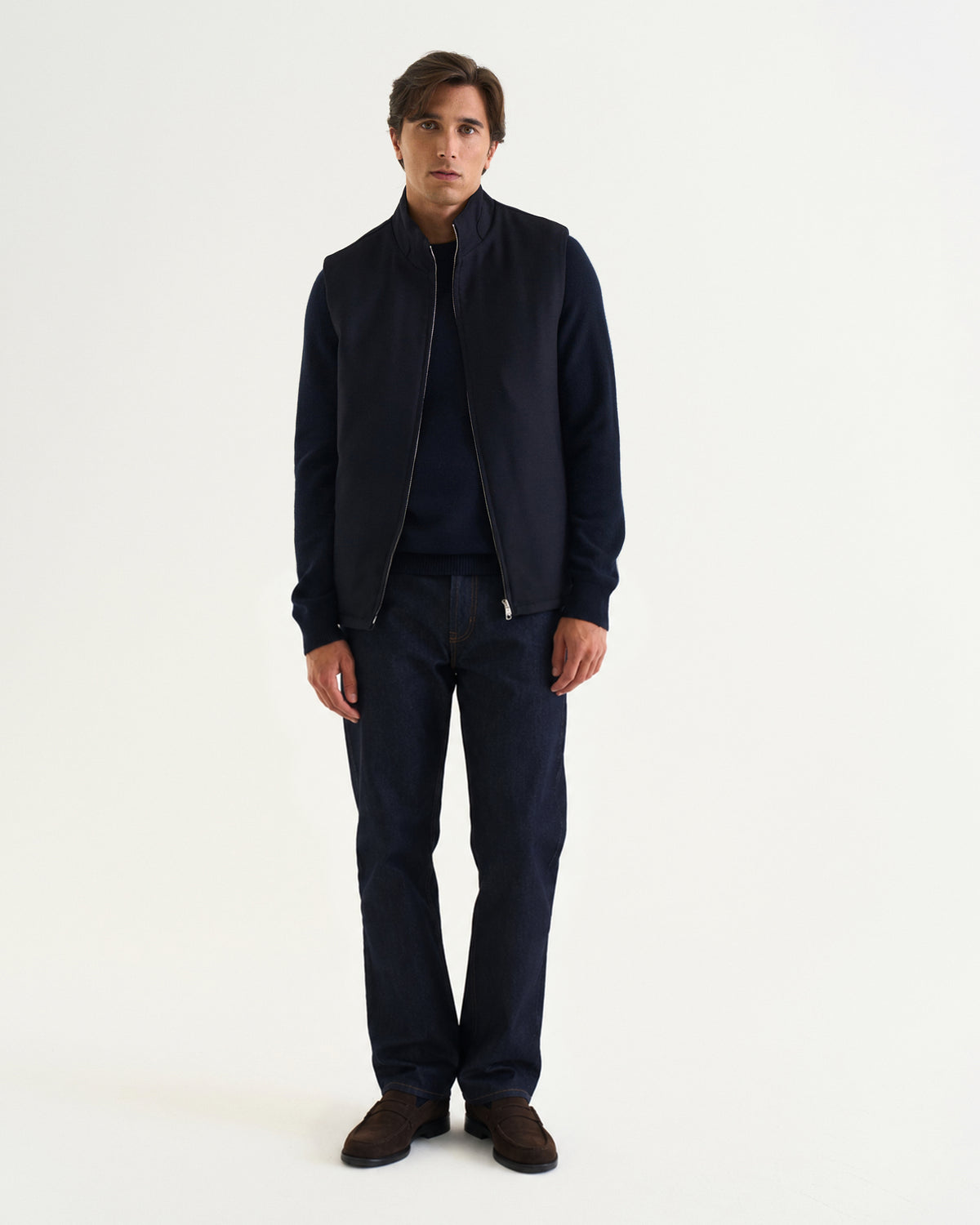 Massimo Ull Flannel Vest navy