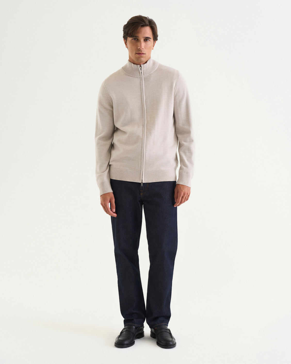 Ralph merino full zip marble