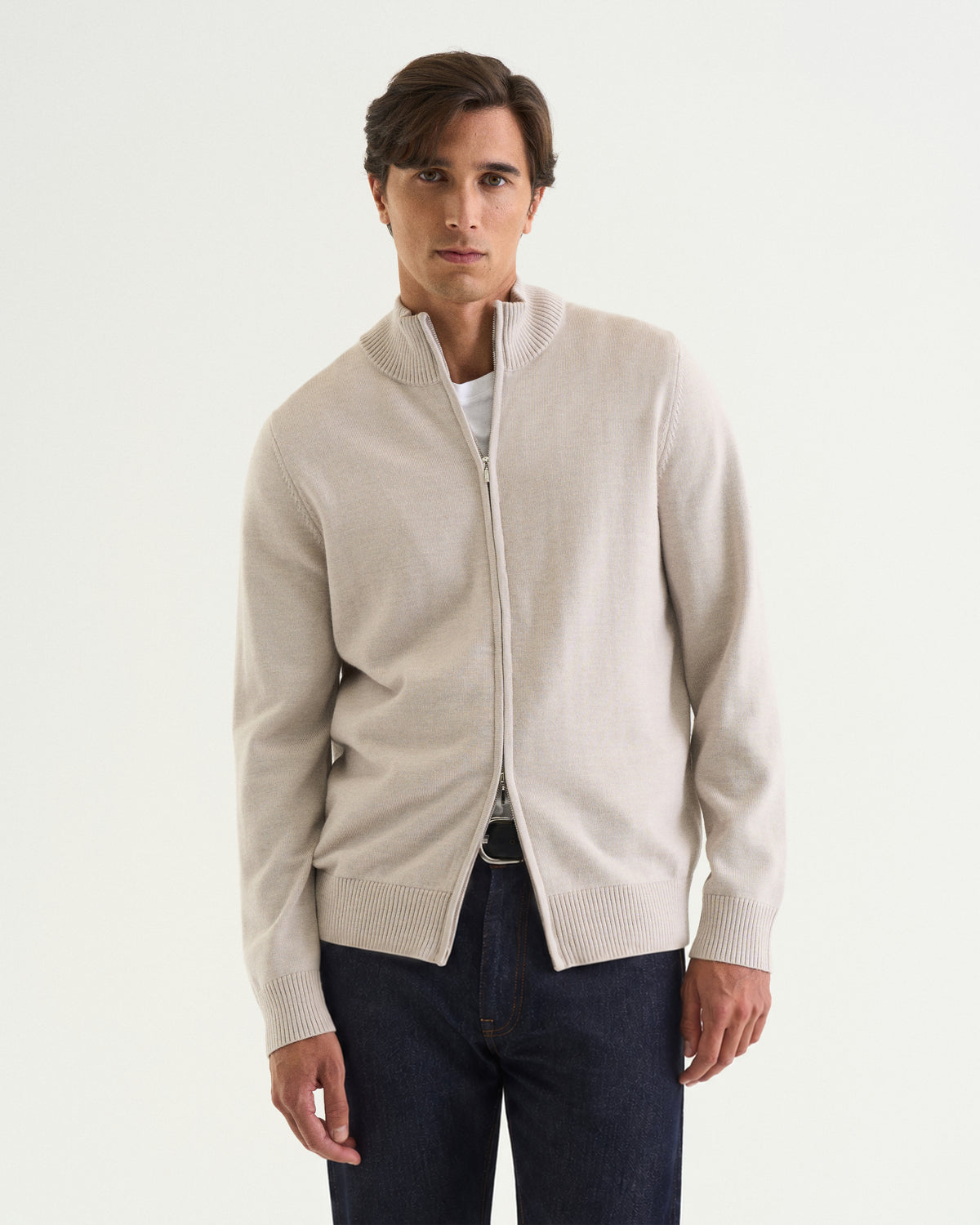 Ralph merino full zip marble