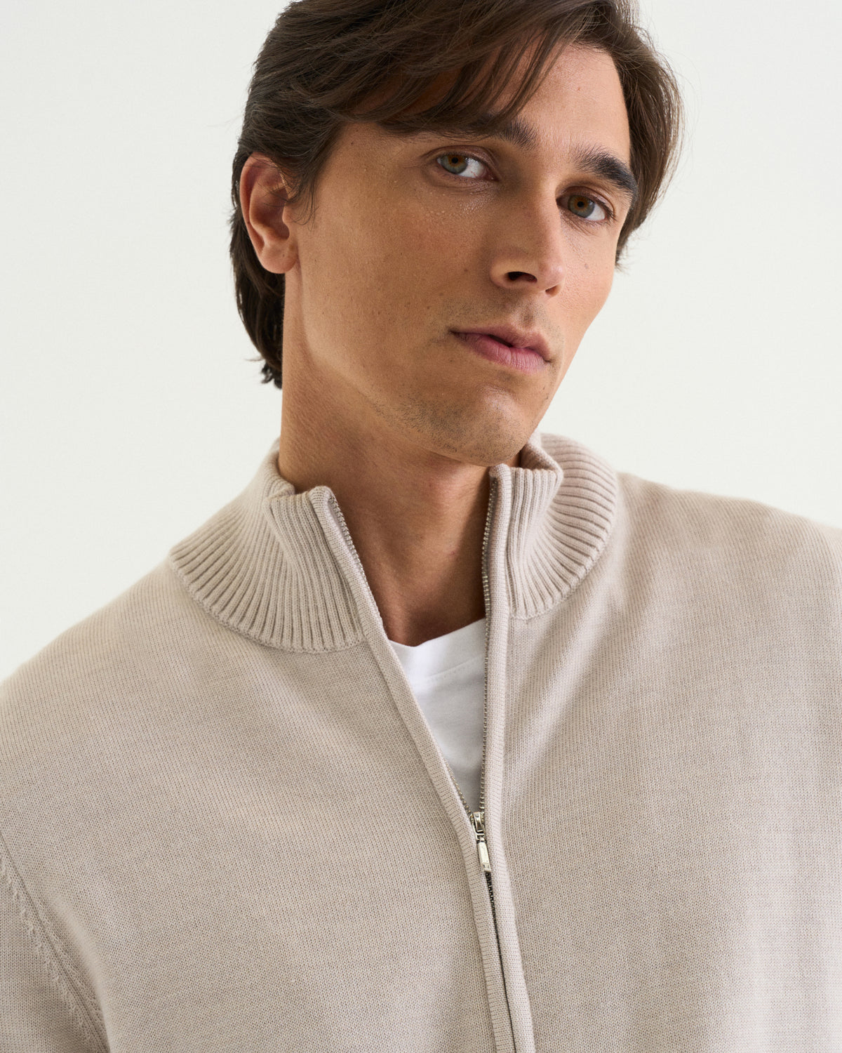 Ralph merino full zip marble