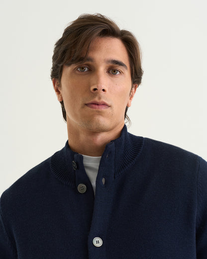 Leo merino cardigan Navy