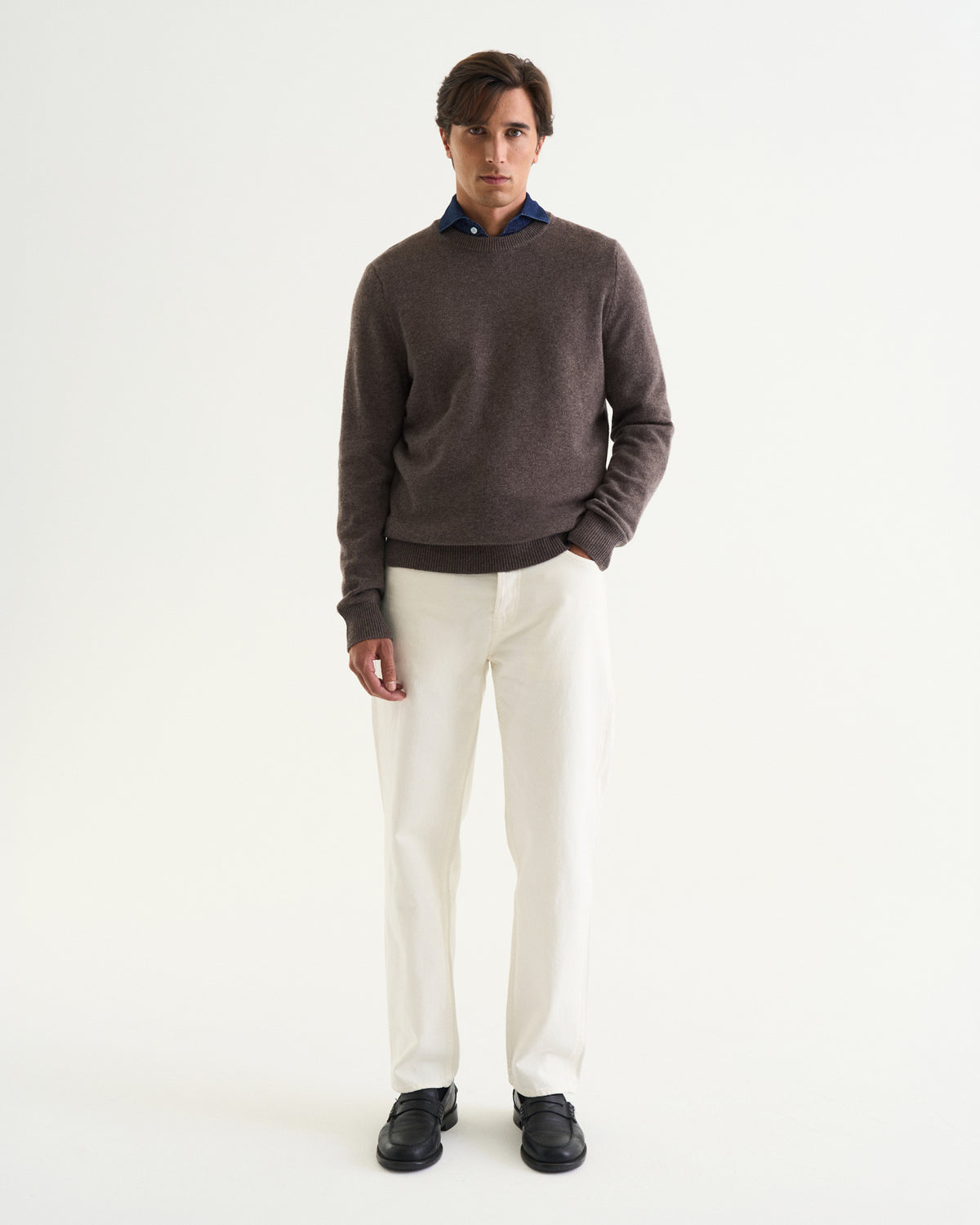 Luca merino cashmere crewneck brown