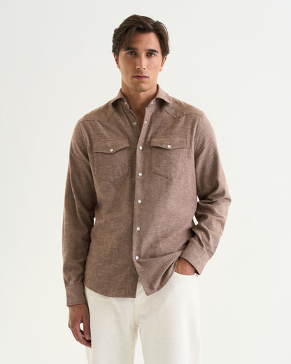 Western flannel shirt brown