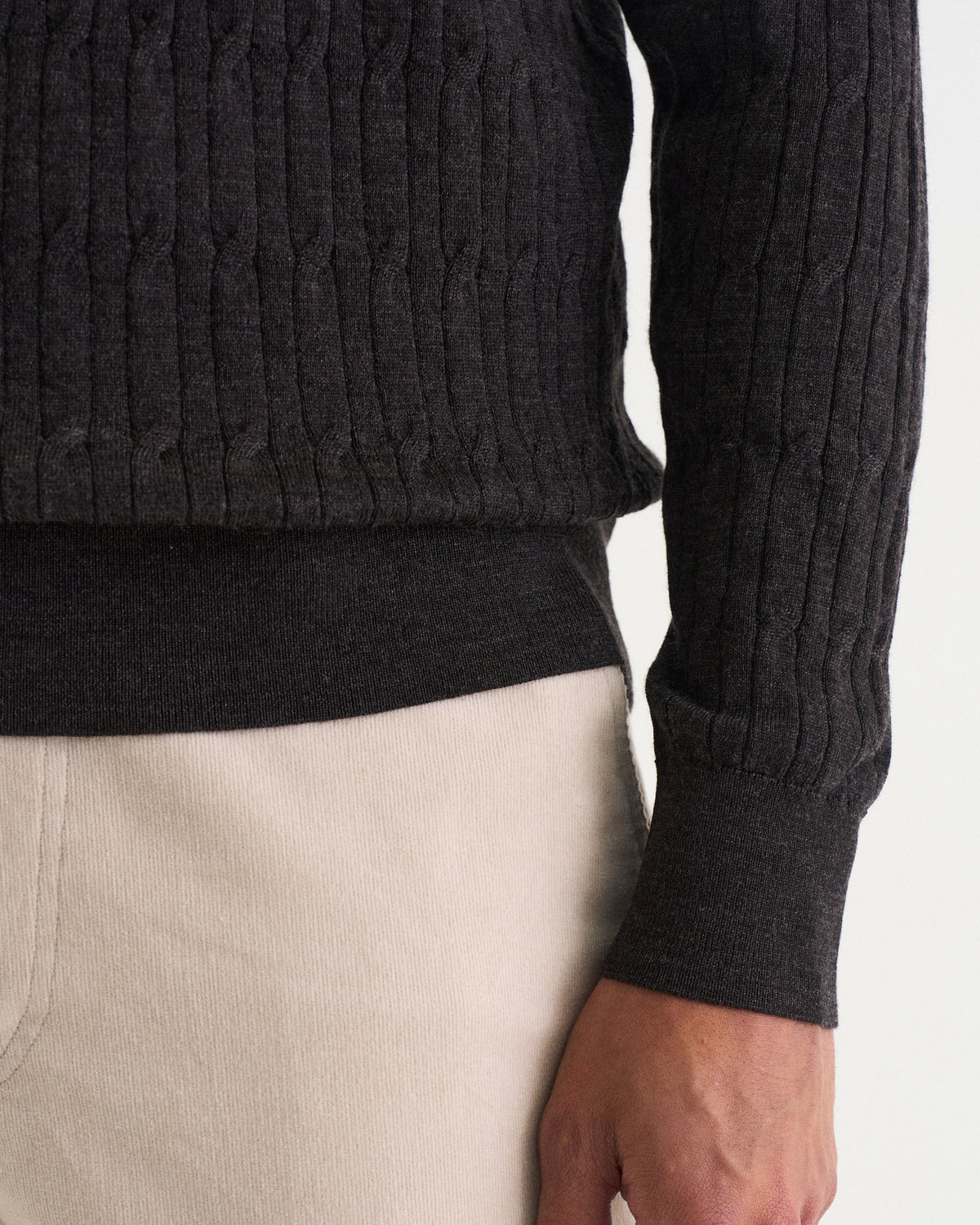 Max merino cable polo brown