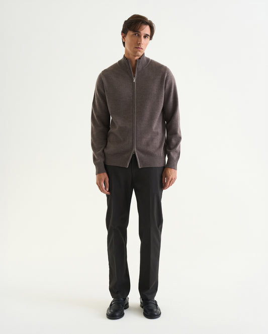 Ralph merino full zip Brown