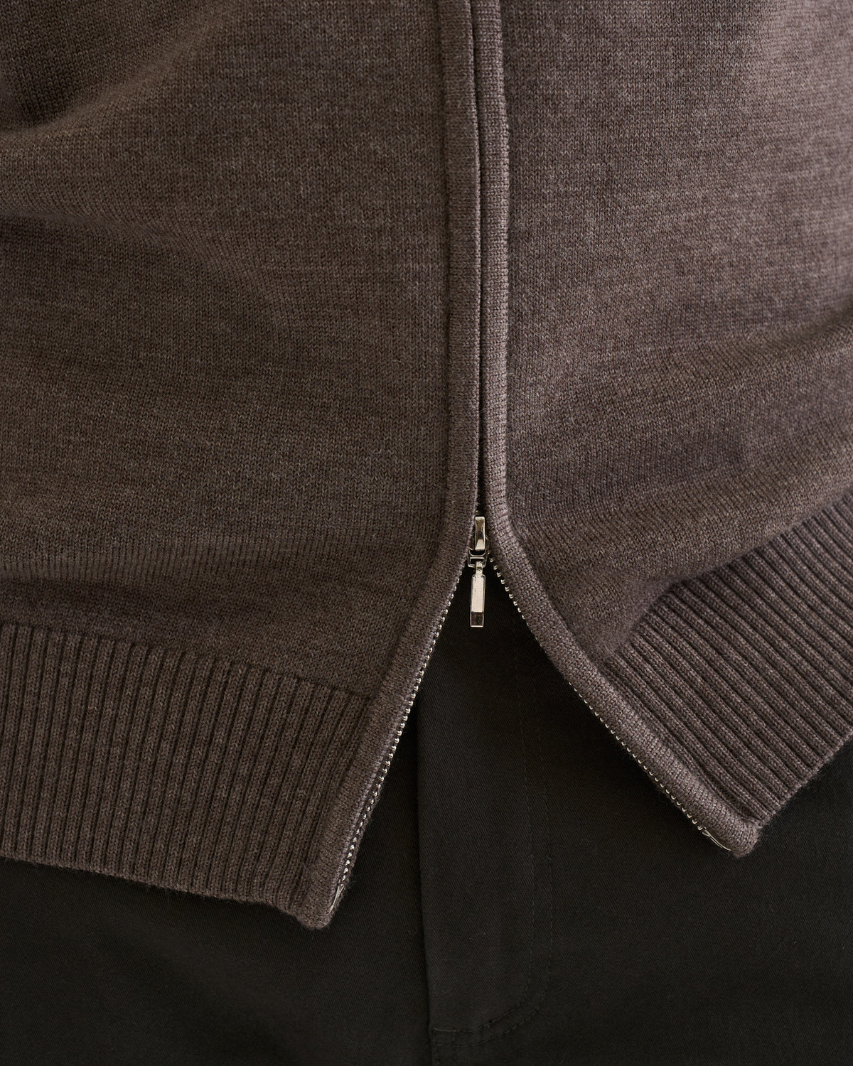 Ralph merino full zip Brown