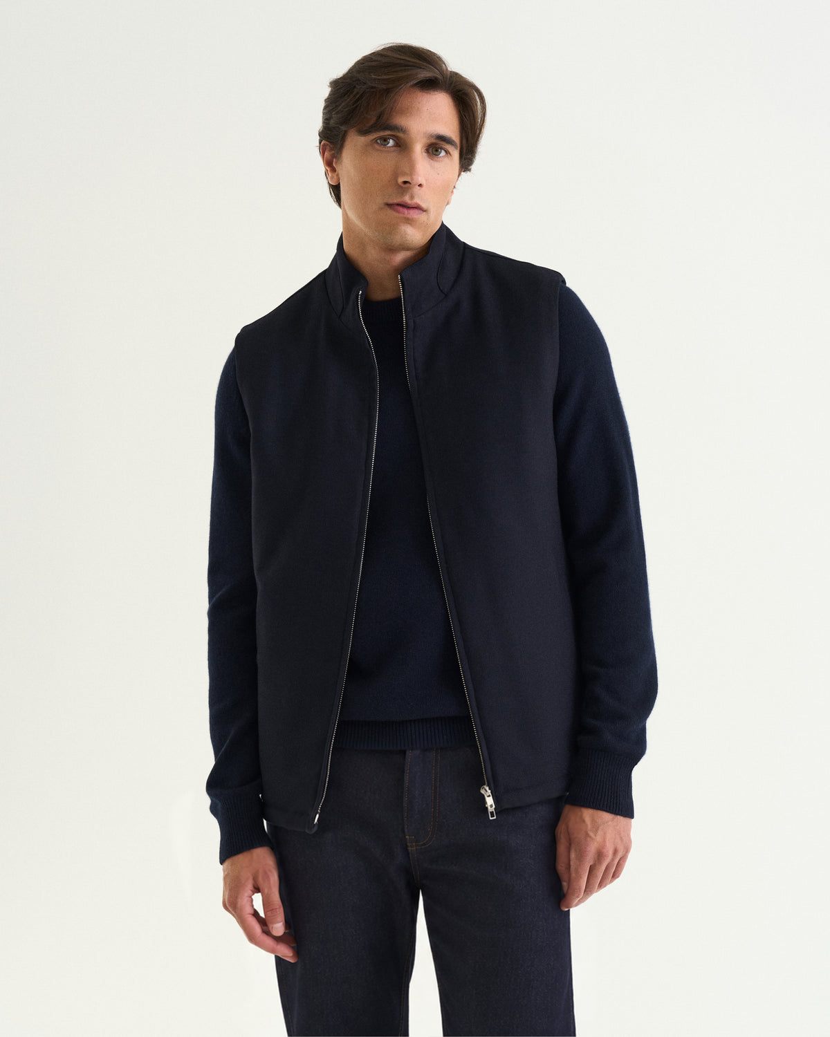 Massimo Ull Flannel Vest navy