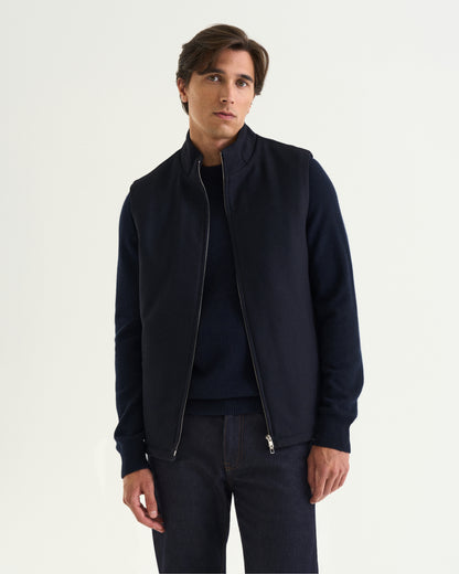 Massimo Ull Flannel Vest navy