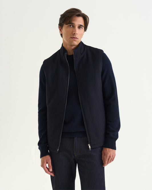 Massimo Ull Flannel Vest navy