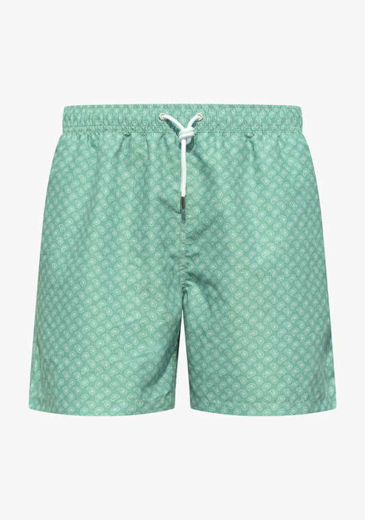 Classic Swim Shorts green paisley