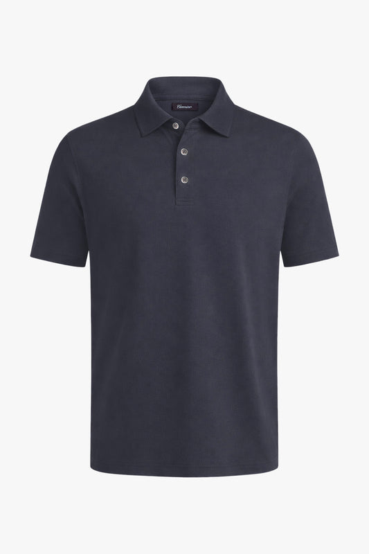 Carl Cotton Pique Short Sleeve Polo Navy