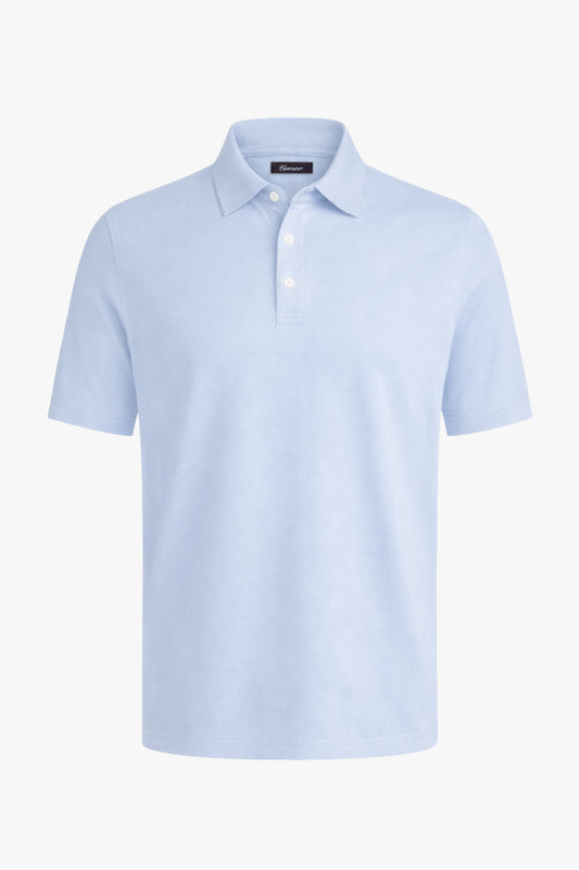 Carl Cotton pique Light blue