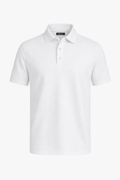 Carl Cotton pique White