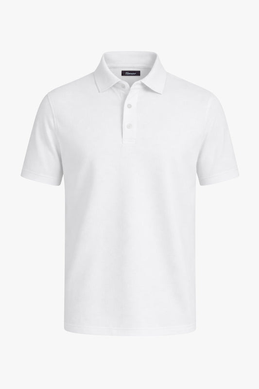 Carl Cotton pique White