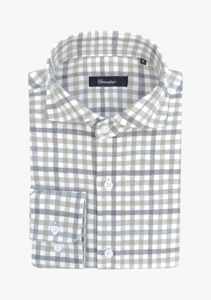 Enzo flannel shirt beige