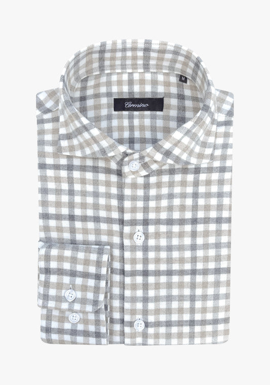 Enzo flannel shirt beige