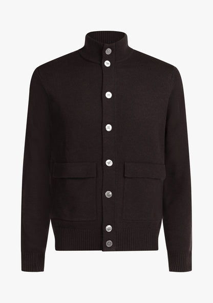 Leo Full button cardigan Brown