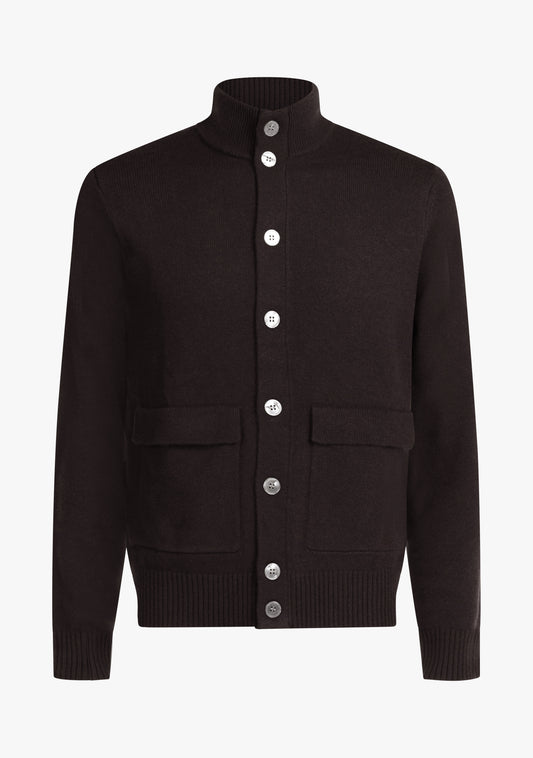 Leo Full button cardigan Brown
