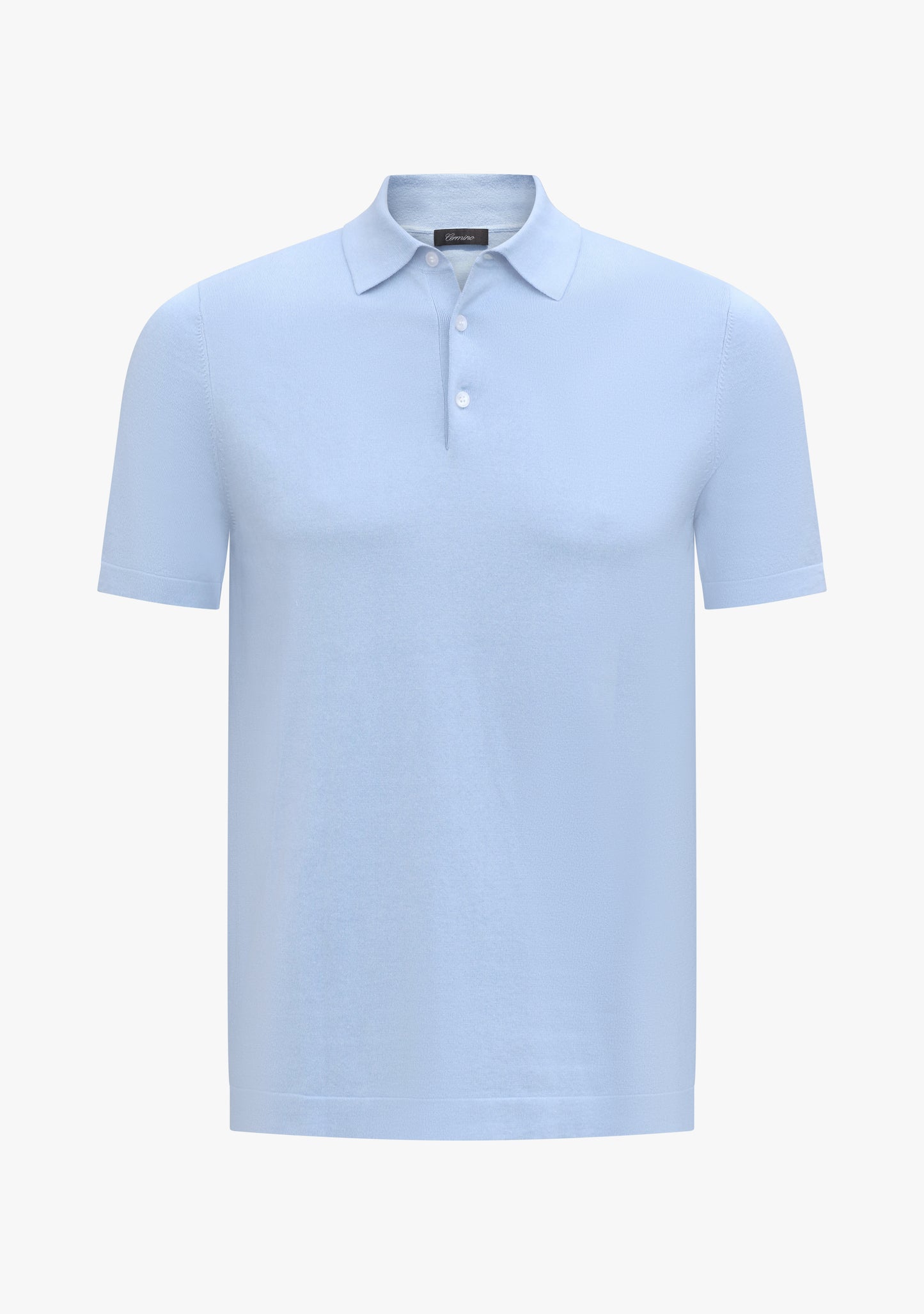 Jacob strikket polo light blue
